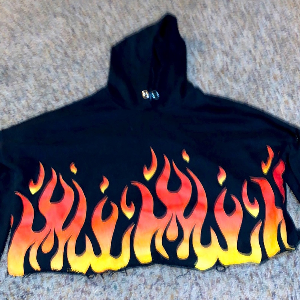 super cute crop-top with flames